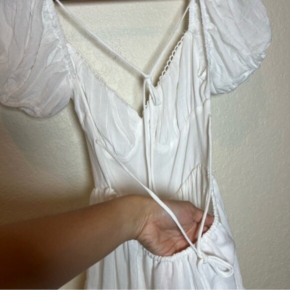 Princess Polly Danny white open back fit and flare tiered ruffled mini dress - Picture 10 of 13